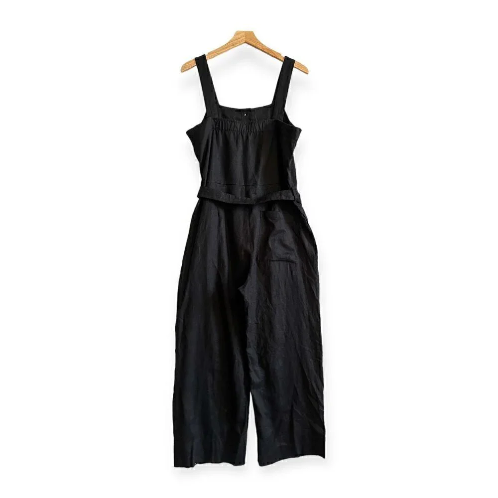 Everlane The Linen Jumpsuit in Black, Size 8 , NWT